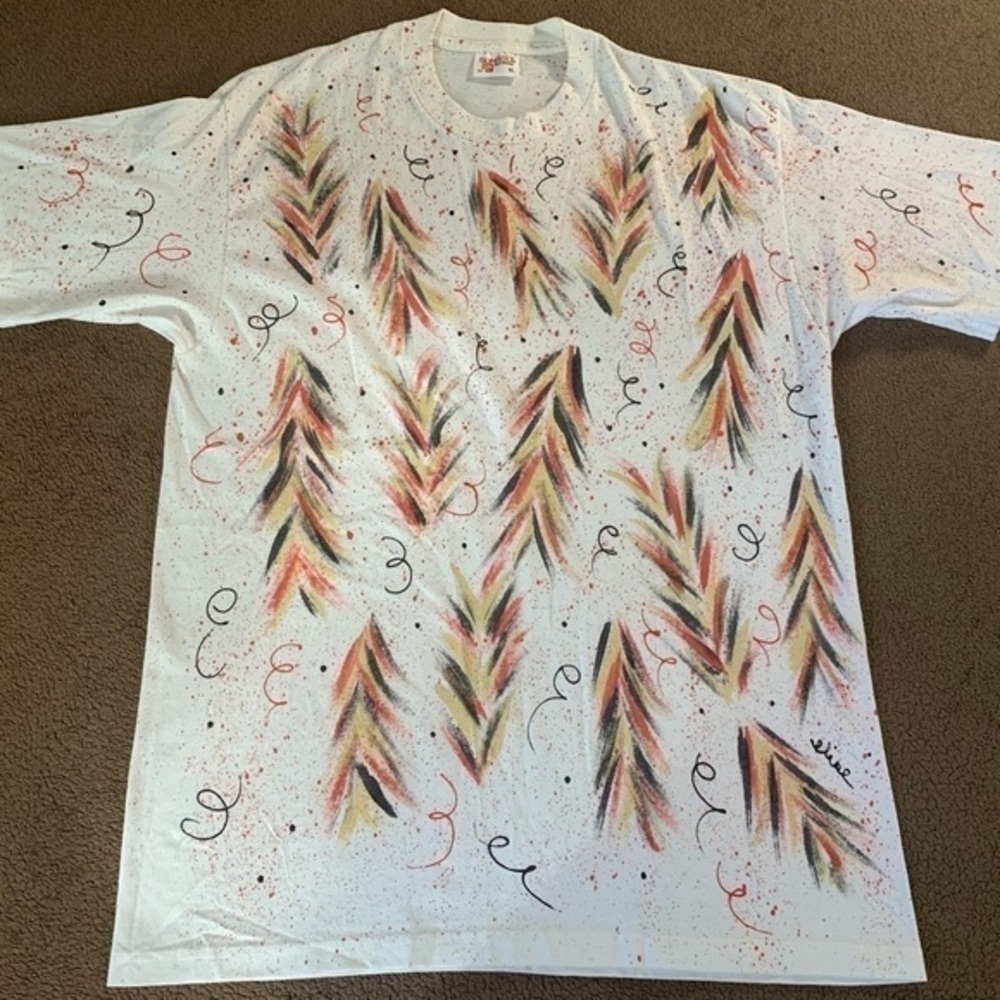 VINTAGE SUNBELT SPORTSWEAR XL SINGLE STITCH FEATHER AND ARROWS T-SHIRT